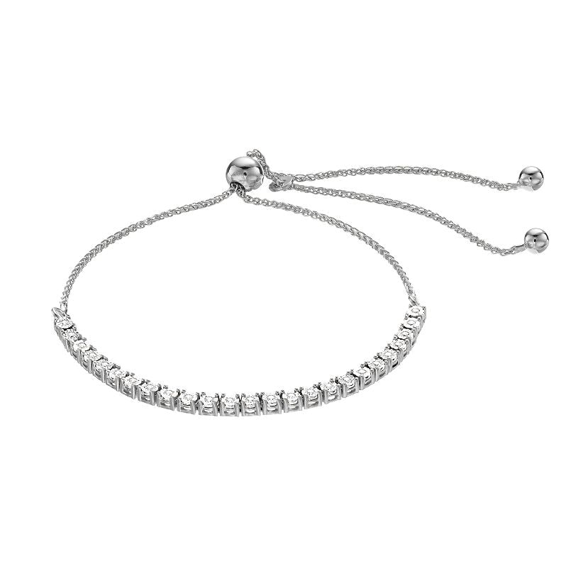 Ashley Stewart 0.25 Carat Lab Grown Diamond Bolo Bracelet Rose