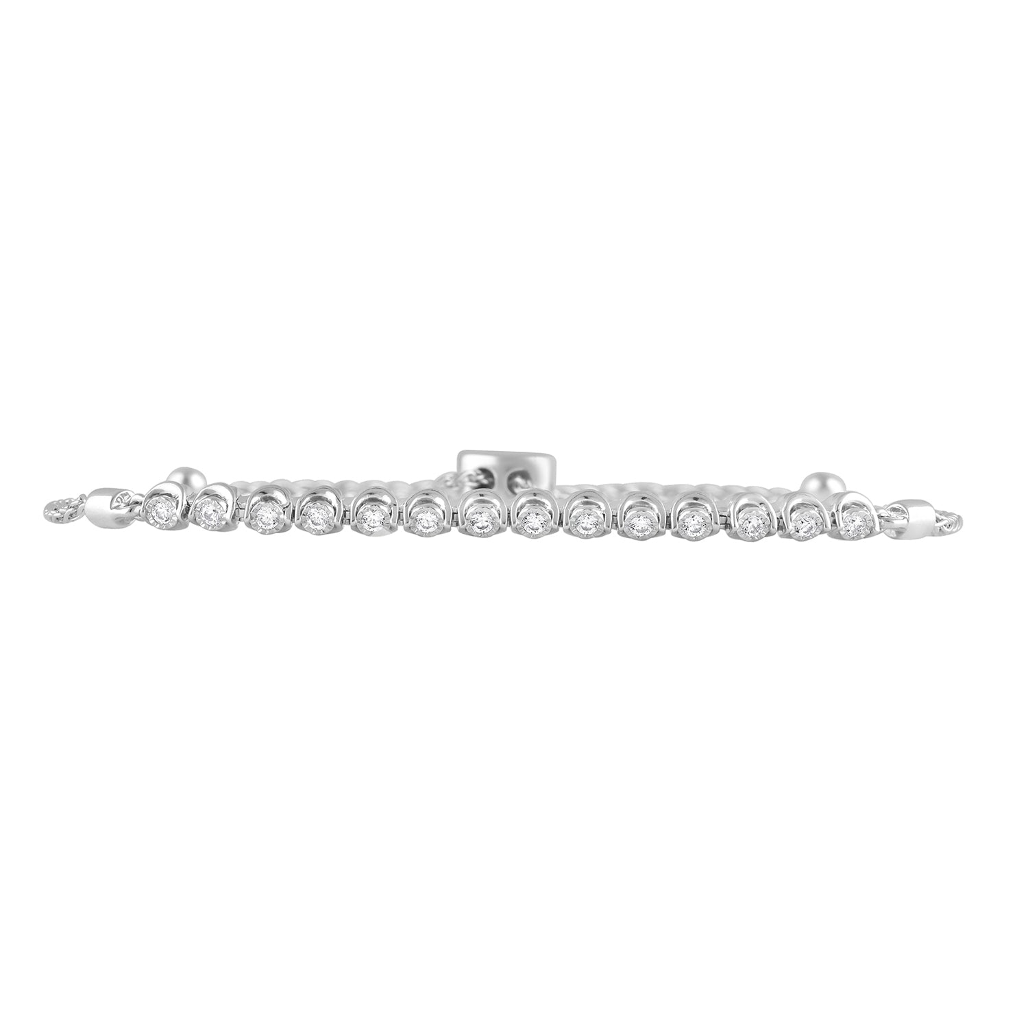 Ashley Stewart 0.25 Carat Sterling Silver Lab Grown Diamond Bolo Bracelet