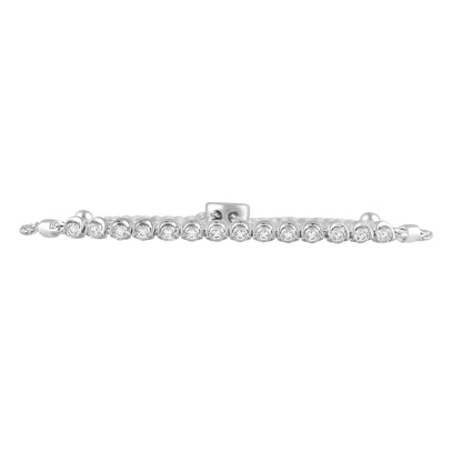 Ashley Stewart 0.25 Carat Sterling Silver Lab Grown Diamond Bolo Bracelet