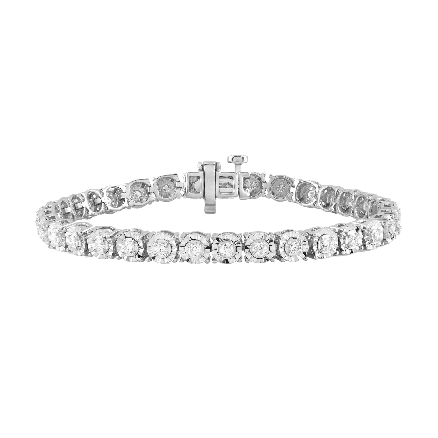 Ashley Stewart 1 Carat Round Lab Grown Diamond Tennis Bracelet White