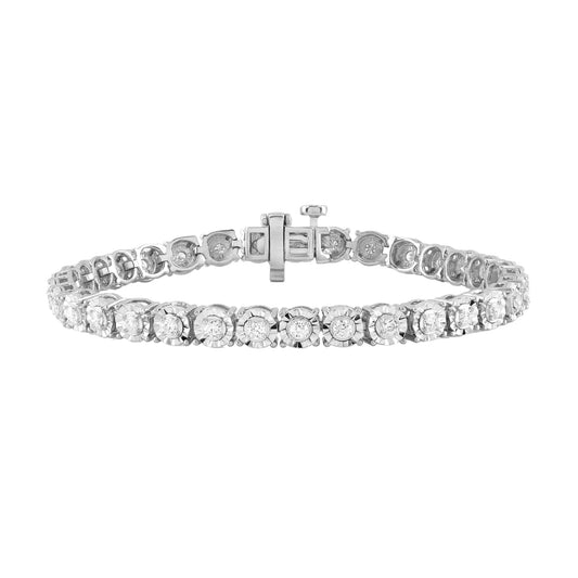 Ashley Stewart 1 Carat Round Lab Grown Diamond Tennis Bracelet White