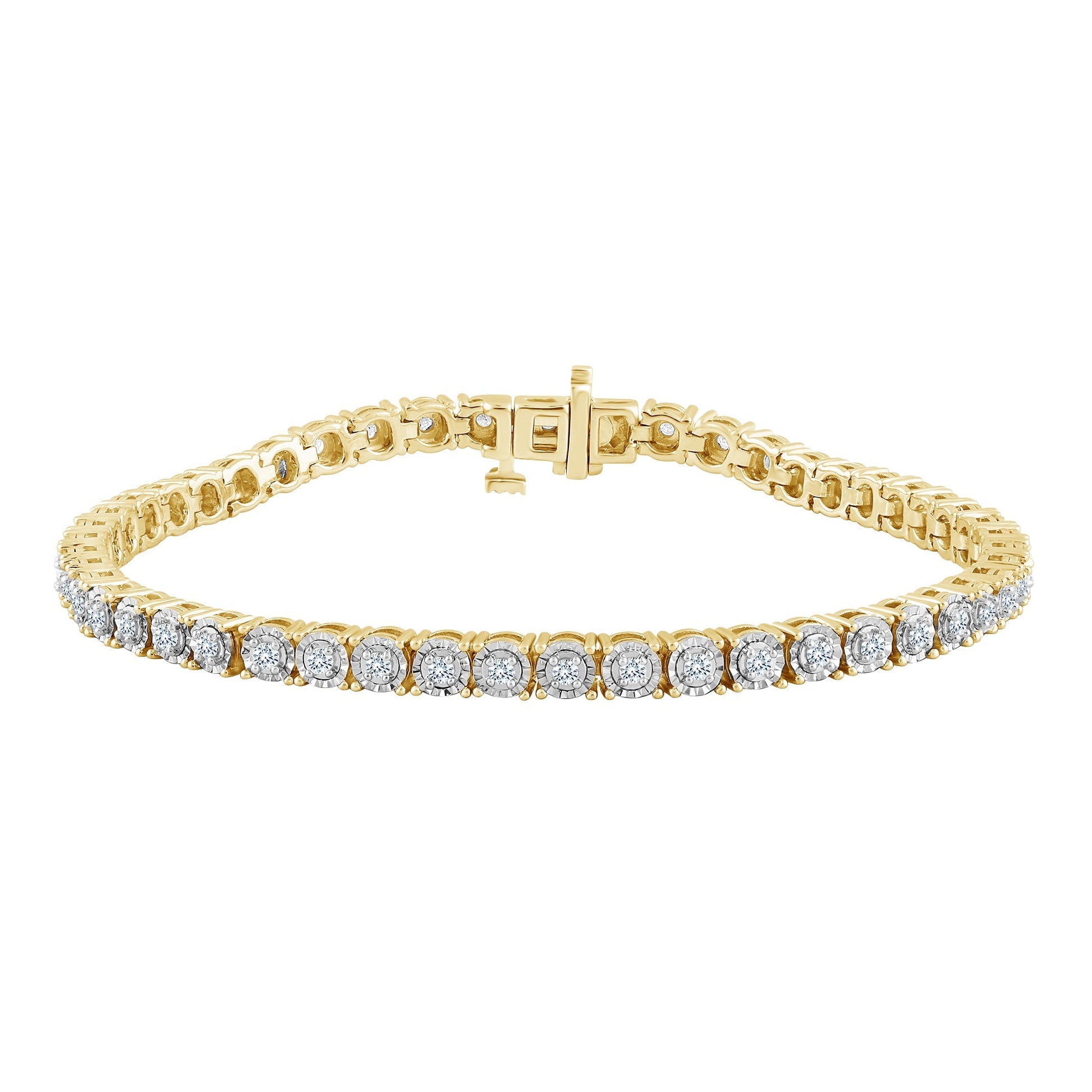 Ashley Stewart 1 Carat Round Lab Grown Diamond Tennis Bracelet White