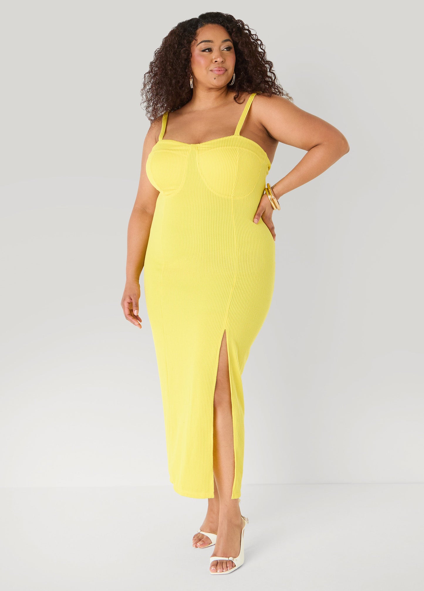Ashley Stewart Ribbed Maxi Bodycon Dress Raspberry Radiance