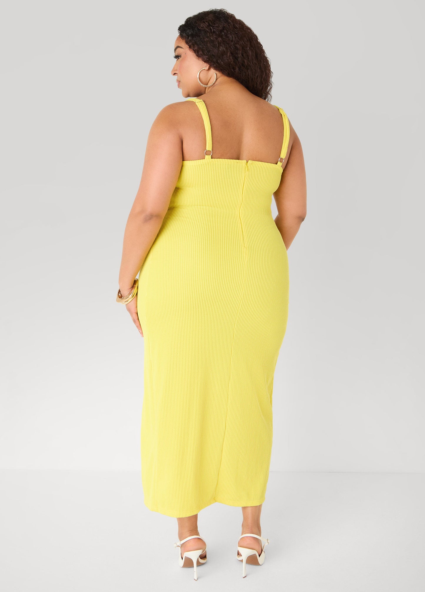 Ashley Stewart Ribbed Maxi Bodycon Dress Raspberry Radiance