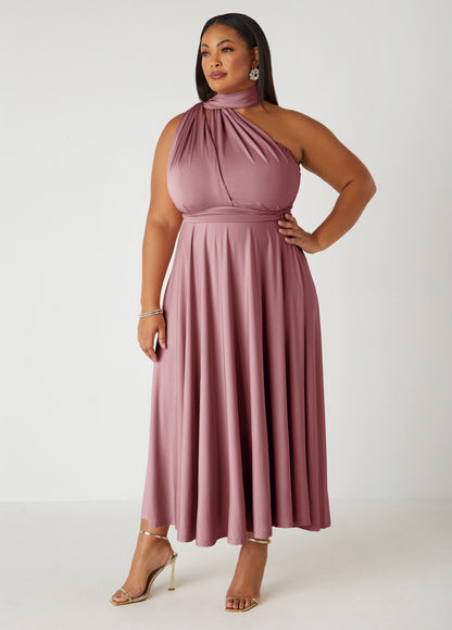 Ashley Stewart Convertible Multi Way Maxi Dress Blush