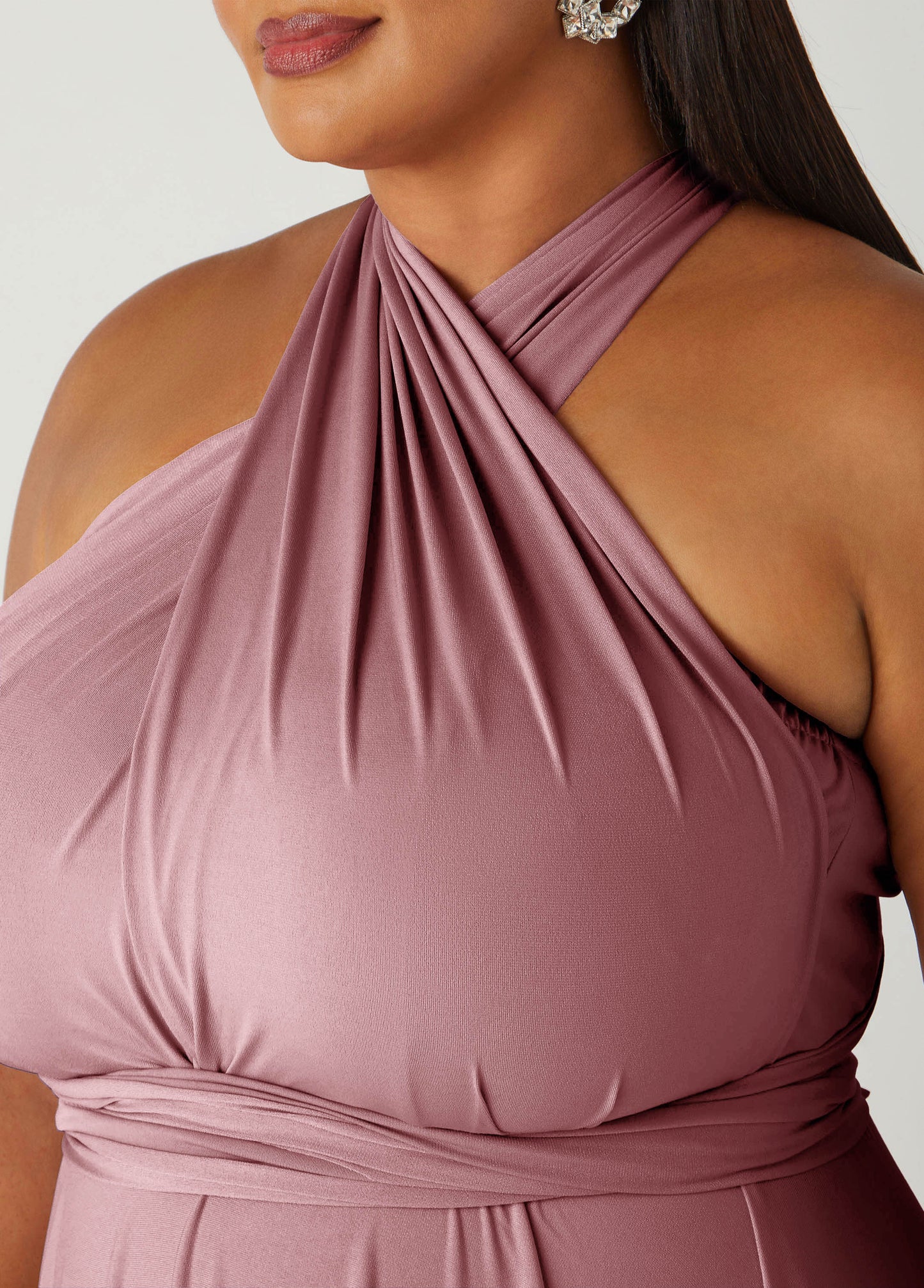 Ashley Stewart Convertible Multi Way Maxi Dress Blush