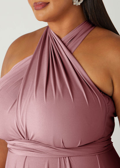 Ashley Stewart Convertible Multi Way Maxi Dress Blush