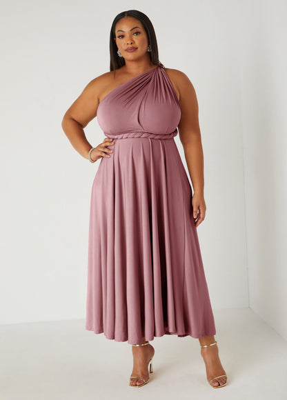 Ashley Stewart Convertible Multi Way Maxi Dress Blush