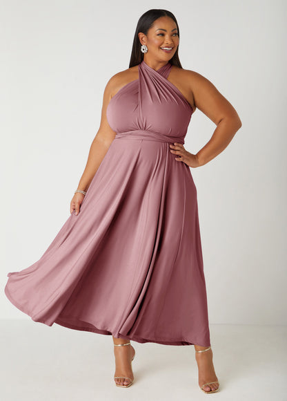 Ashley Stewart Convertible Multi Way Maxi Dress Blush