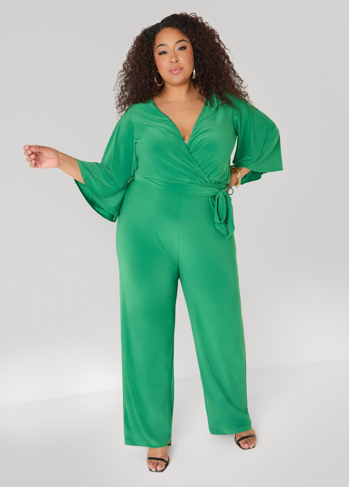 Ashley Stewart Stretch Knit Faux Wrap Jumpsuit Amazon