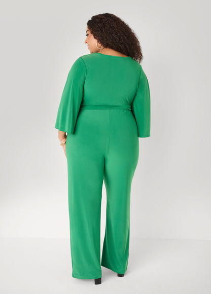 Ashley Stewart Stretch Knit Faux Wrap Jumpsuit Amazon