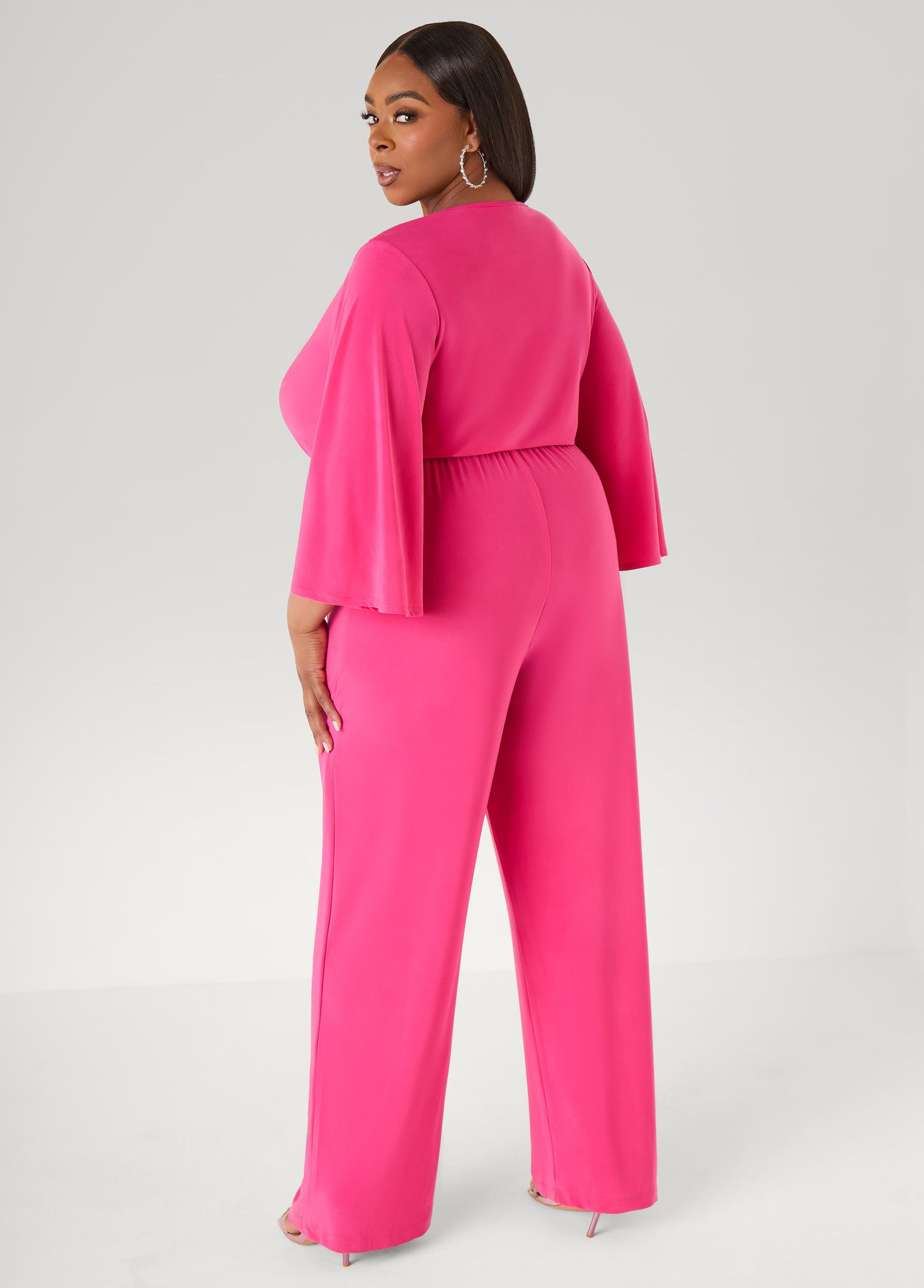 Ashley Stewart Stretch Knit Faux Wrap Jumpsuit Amazon