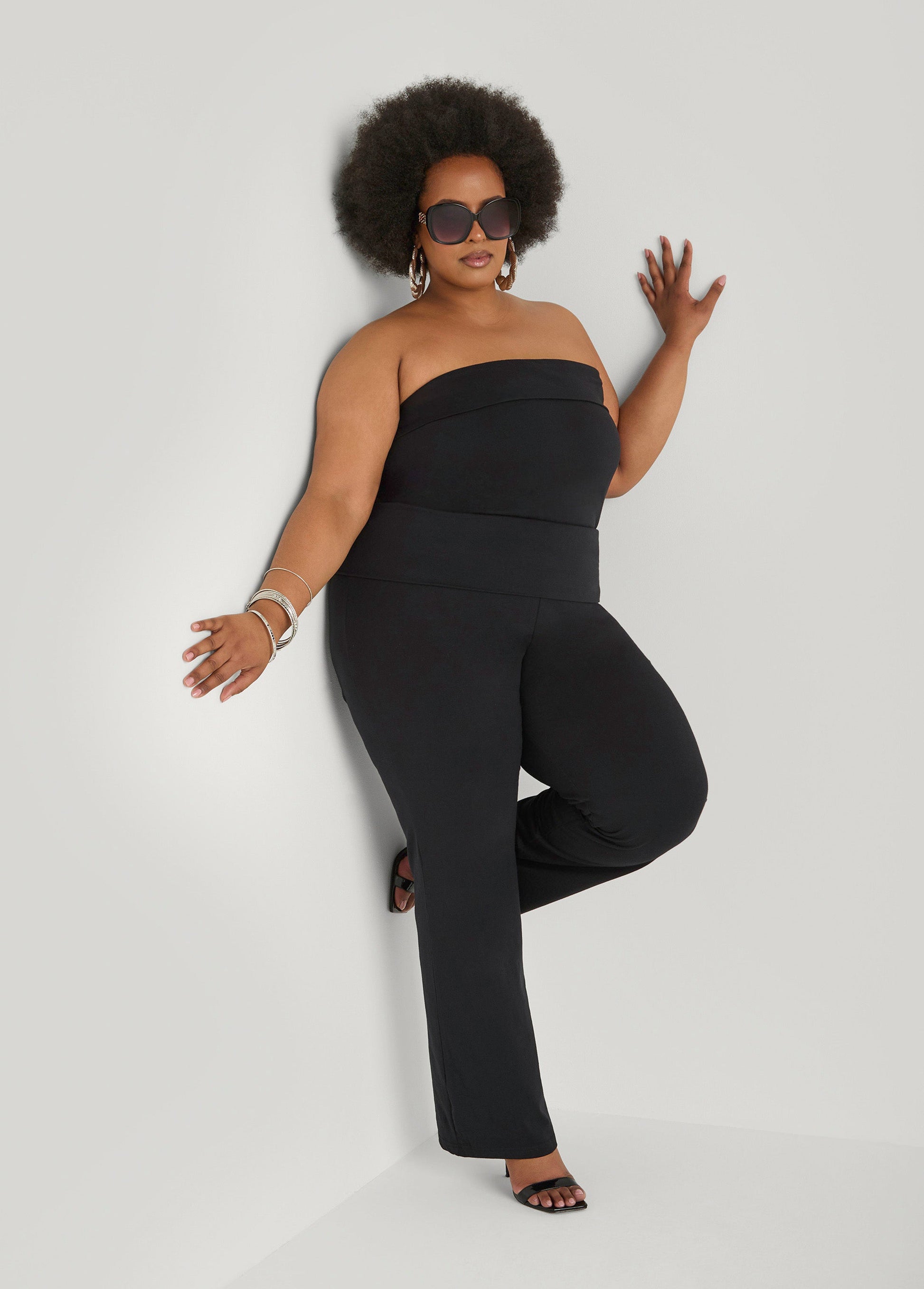 Ashley Stewart Foldover Tube Top Heather Grey