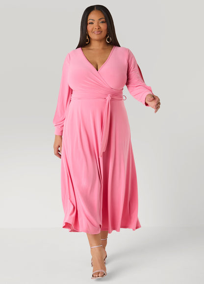 Ashley Stewart Split Sleeve A Line Maxi Dress Confetti