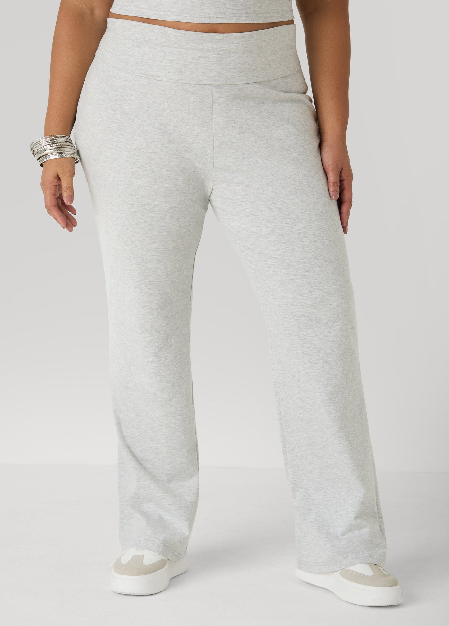 Ashley Stewart Foldover Straight Leg Pants Peacoat