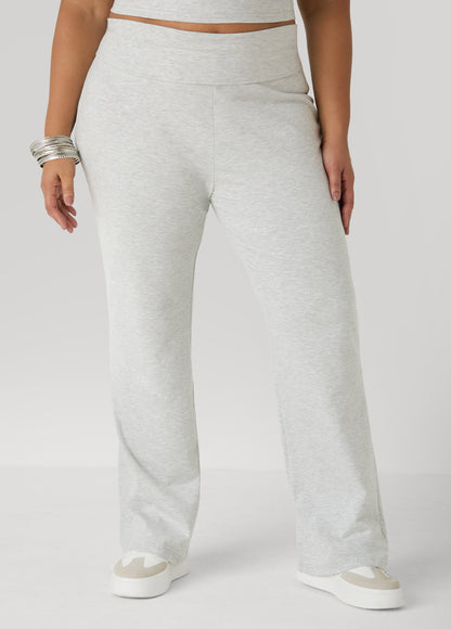 Ashley Stewart Foldover Straight Leg Pants Peacoat