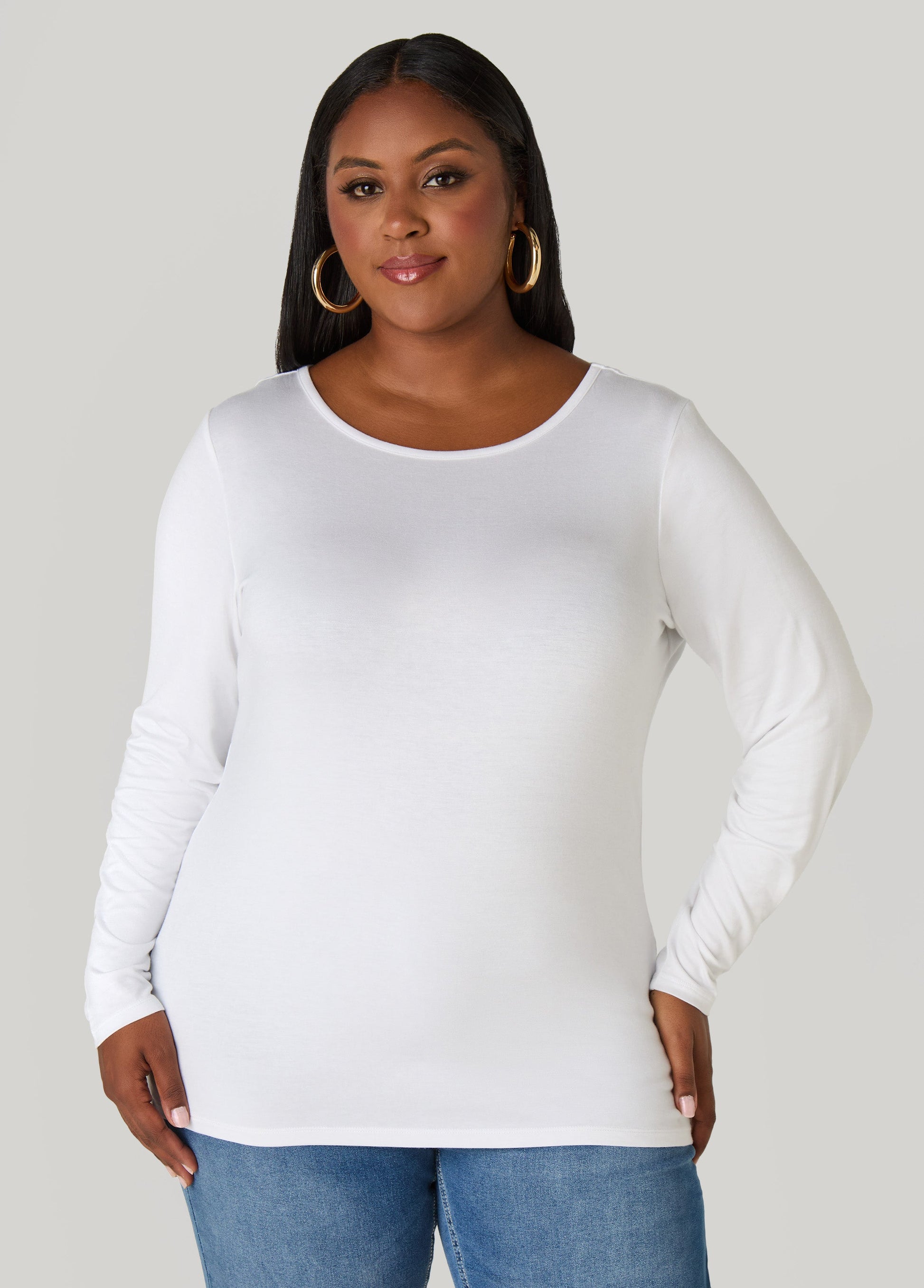 Ashley Stewart Long Sleeved Jersey Tee Black