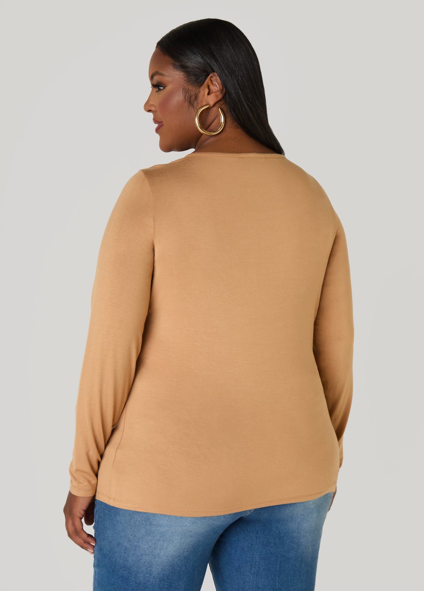 Ashley Stewart Long Sleeved Jersey Tee Black