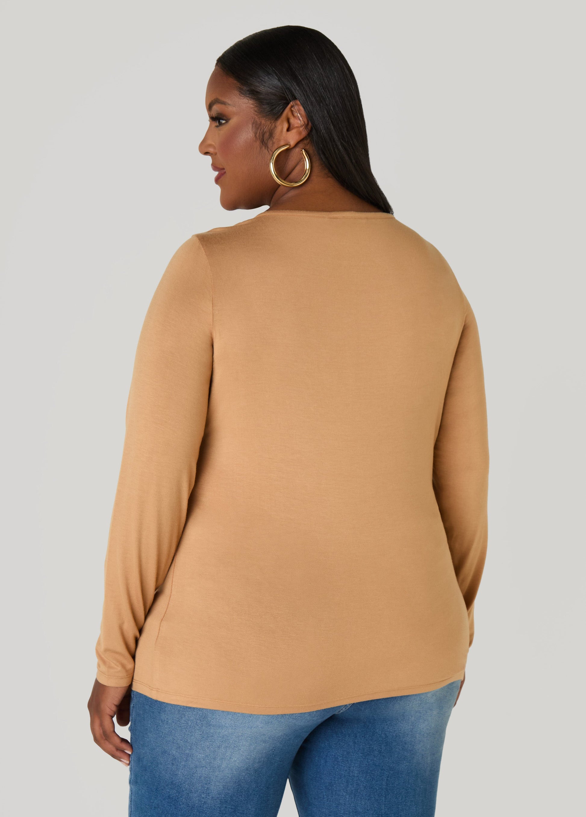 Ashley Stewart Long Sleeved Jersey Tee Black