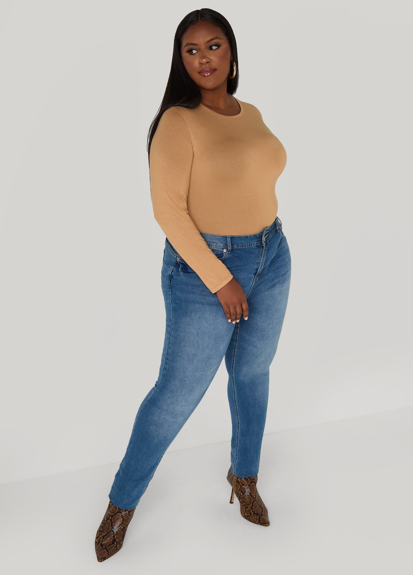 Ashley Stewart Long Sleeved Jersey Tee Black