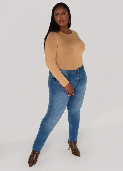 Ashley Stewart Long Sleeved Jersey Tee Black