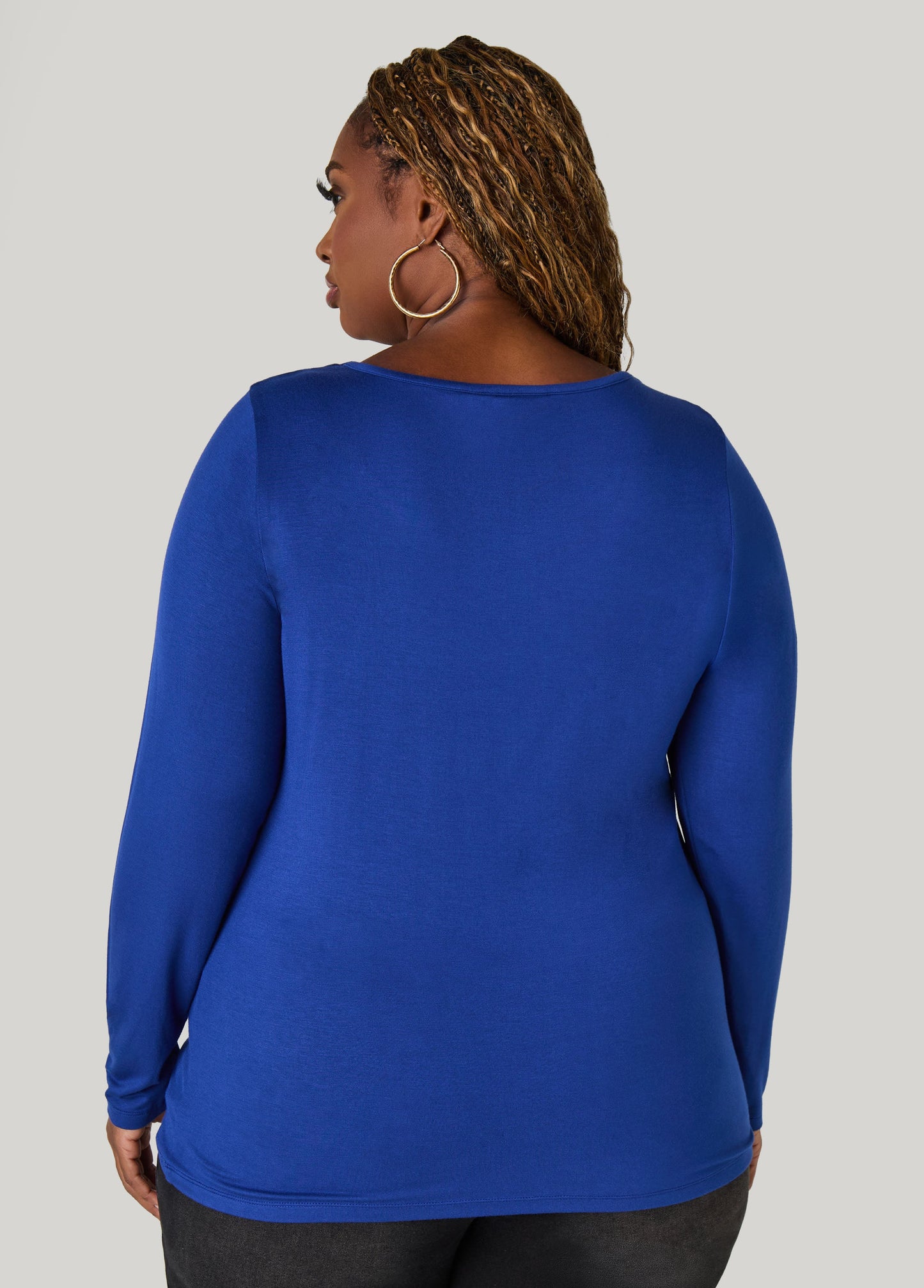 Ashley Stewart Long Sleeved Jersey Tee Black