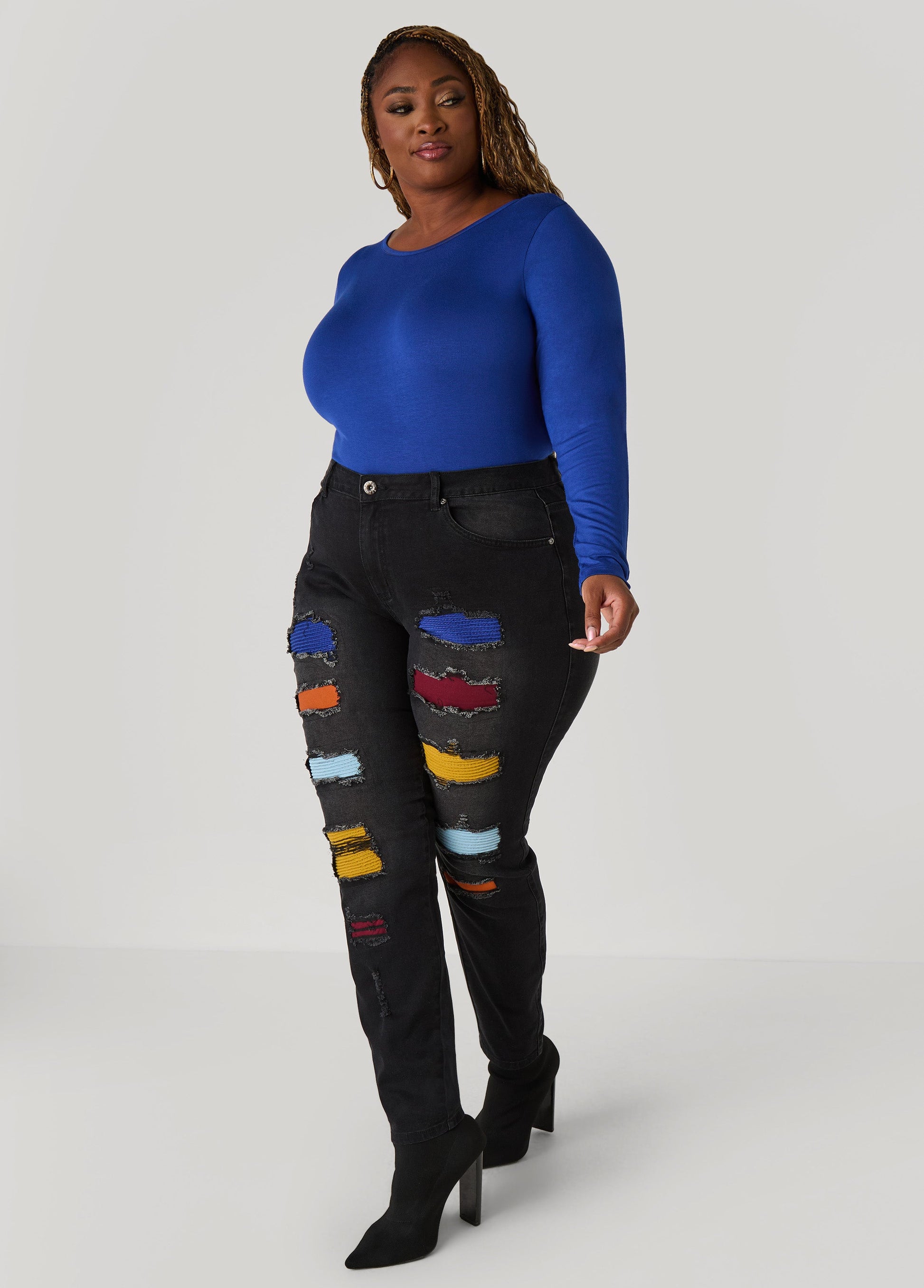 Ashley Stewart Long Sleeved Jersey Tee Black