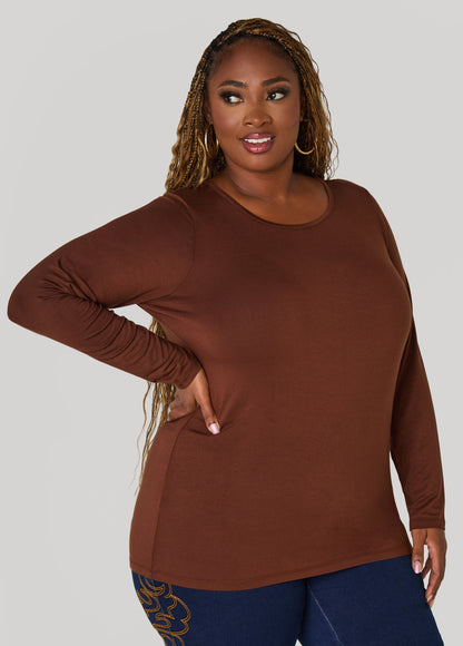 Ashley Stewart Long Sleeved Jersey Tee Black