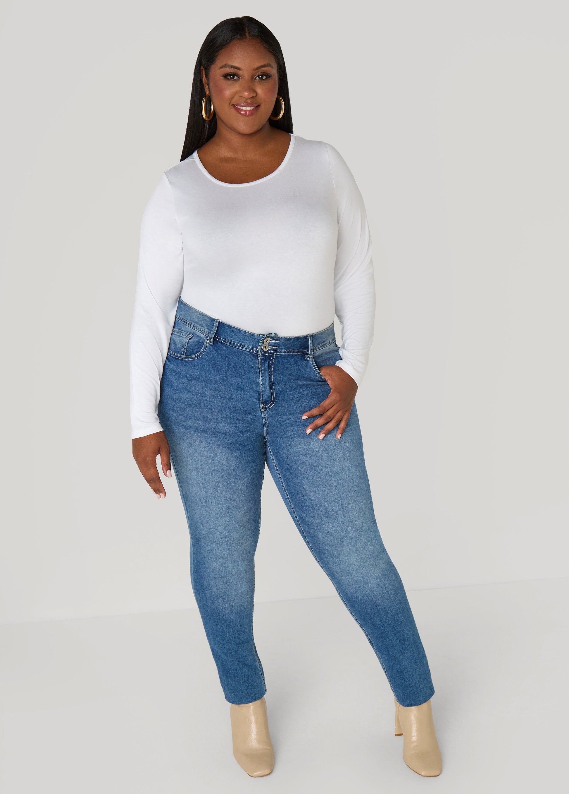 Ashley Stewart Long Sleeved Jersey Tee Black
