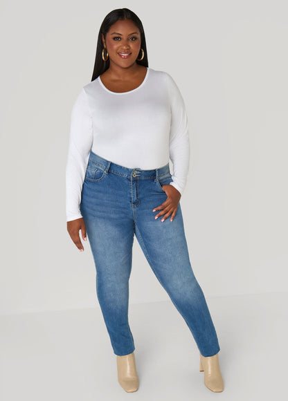 Ashley Stewart Long Sleeved Jersey Tee Black