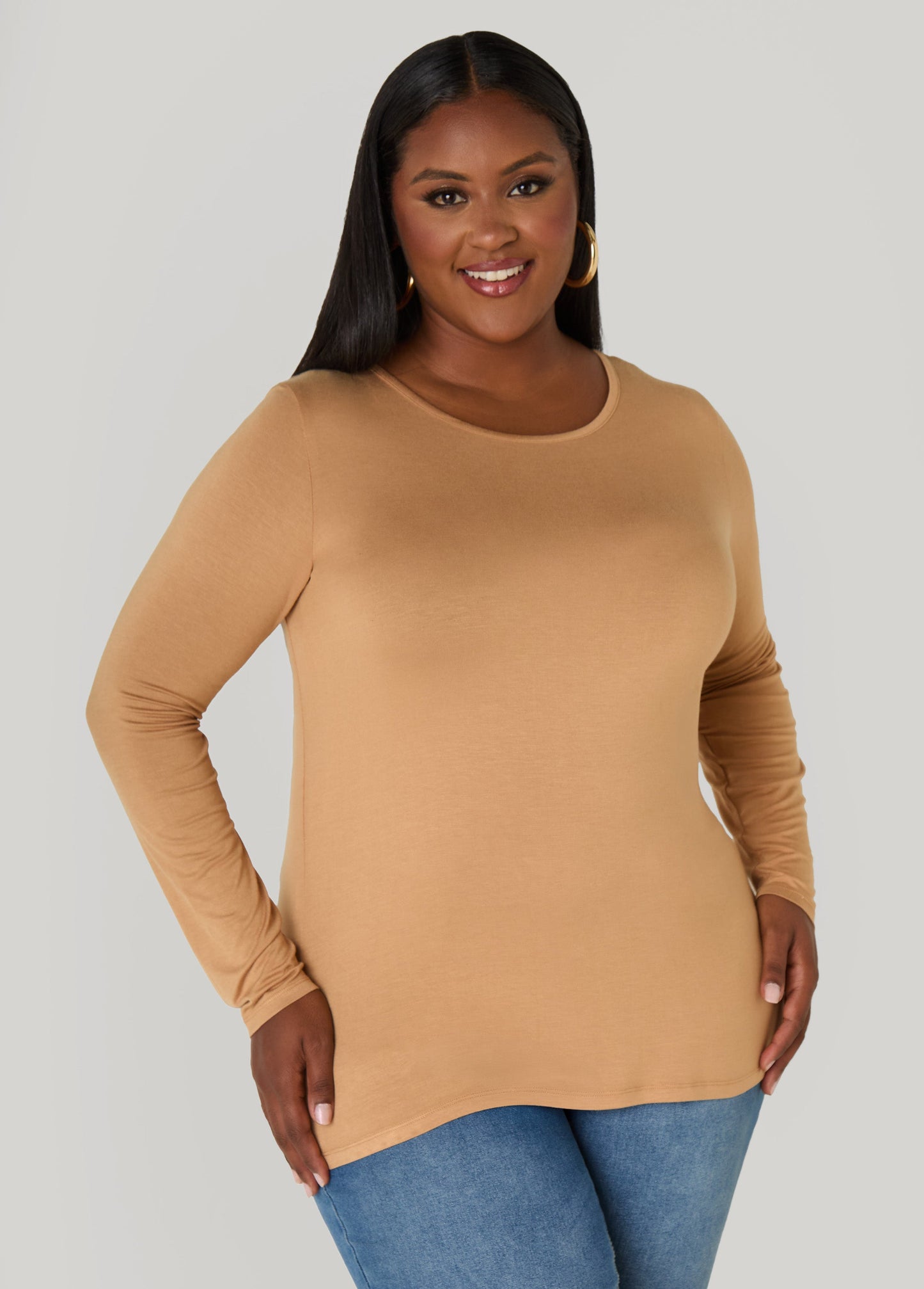 Ashley Stewart Long Sleeved Jersey Tee Black