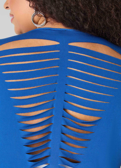 Ashley Stewart Laser Cut Top White