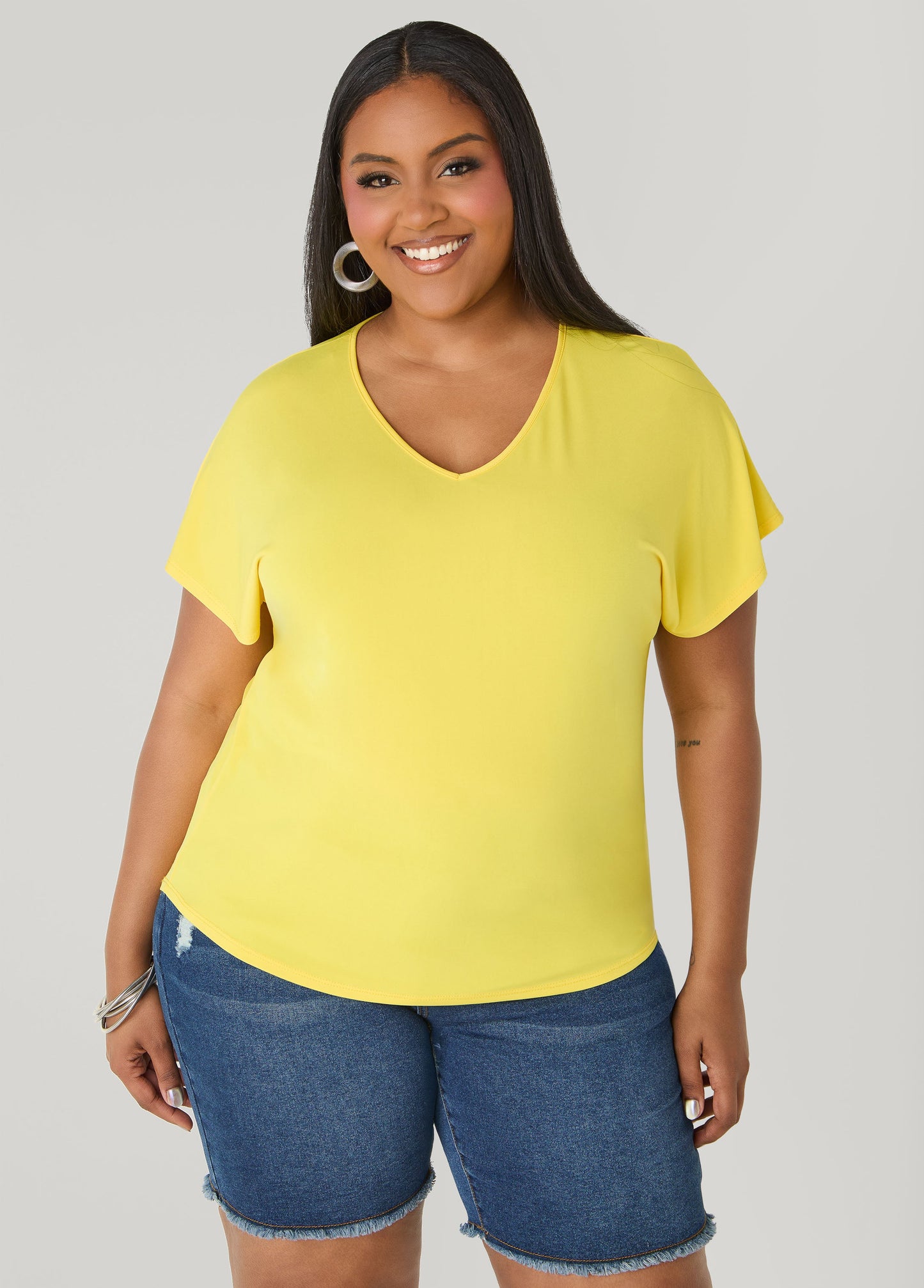 Ashley Stewart Laser Cut Top White