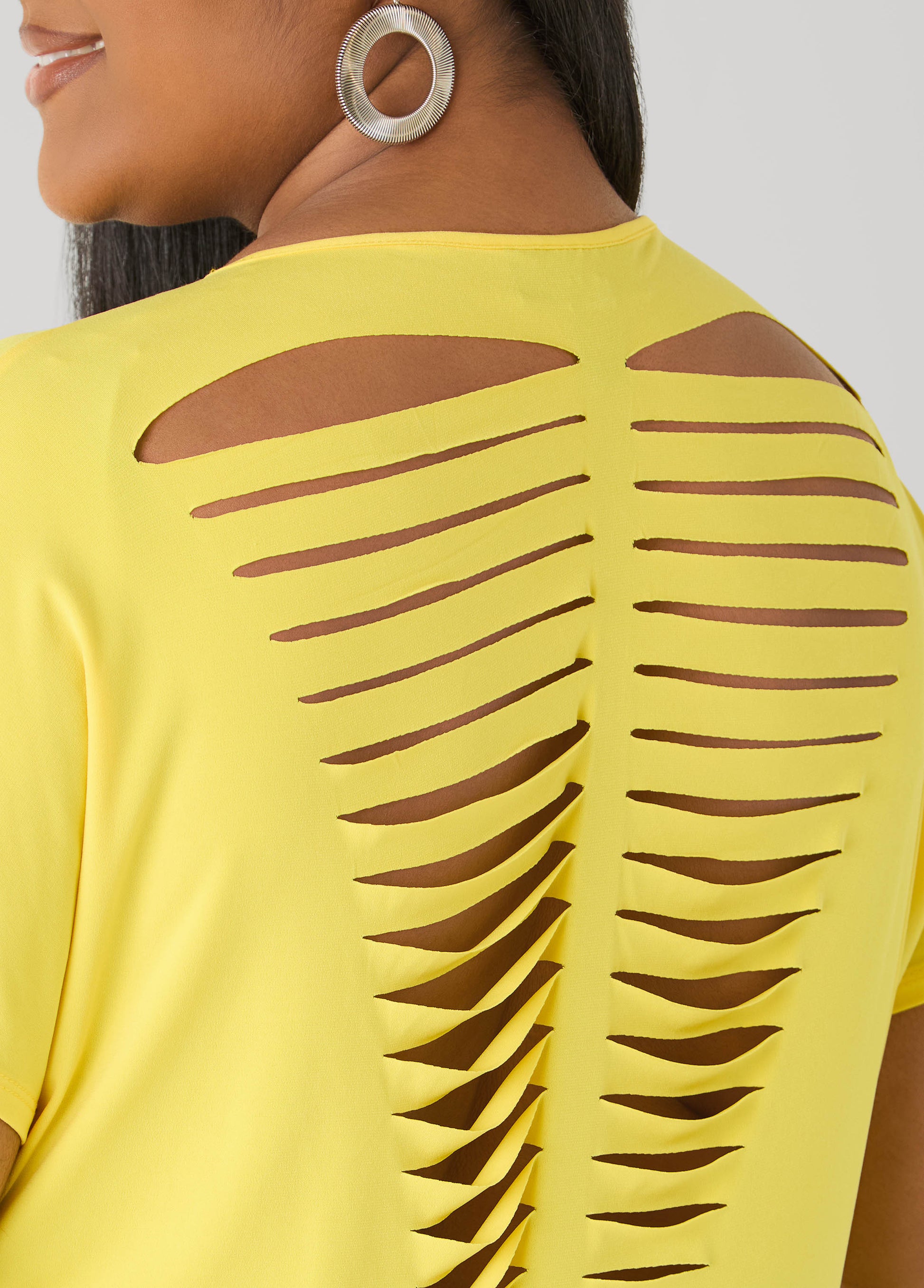 Ashley Stewart Laser Cut Top White
