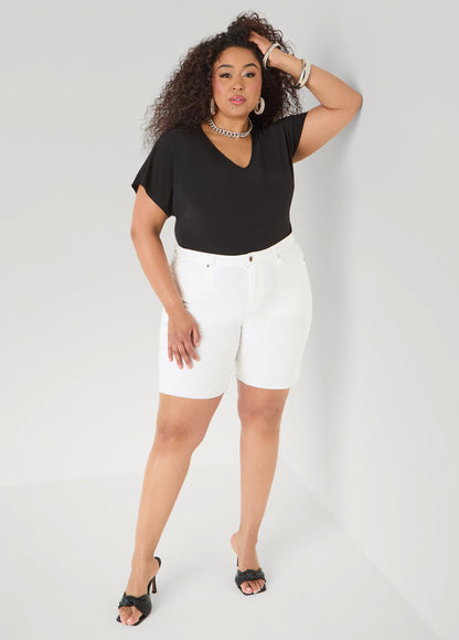 Ashley Stewart Laser Cut Top White