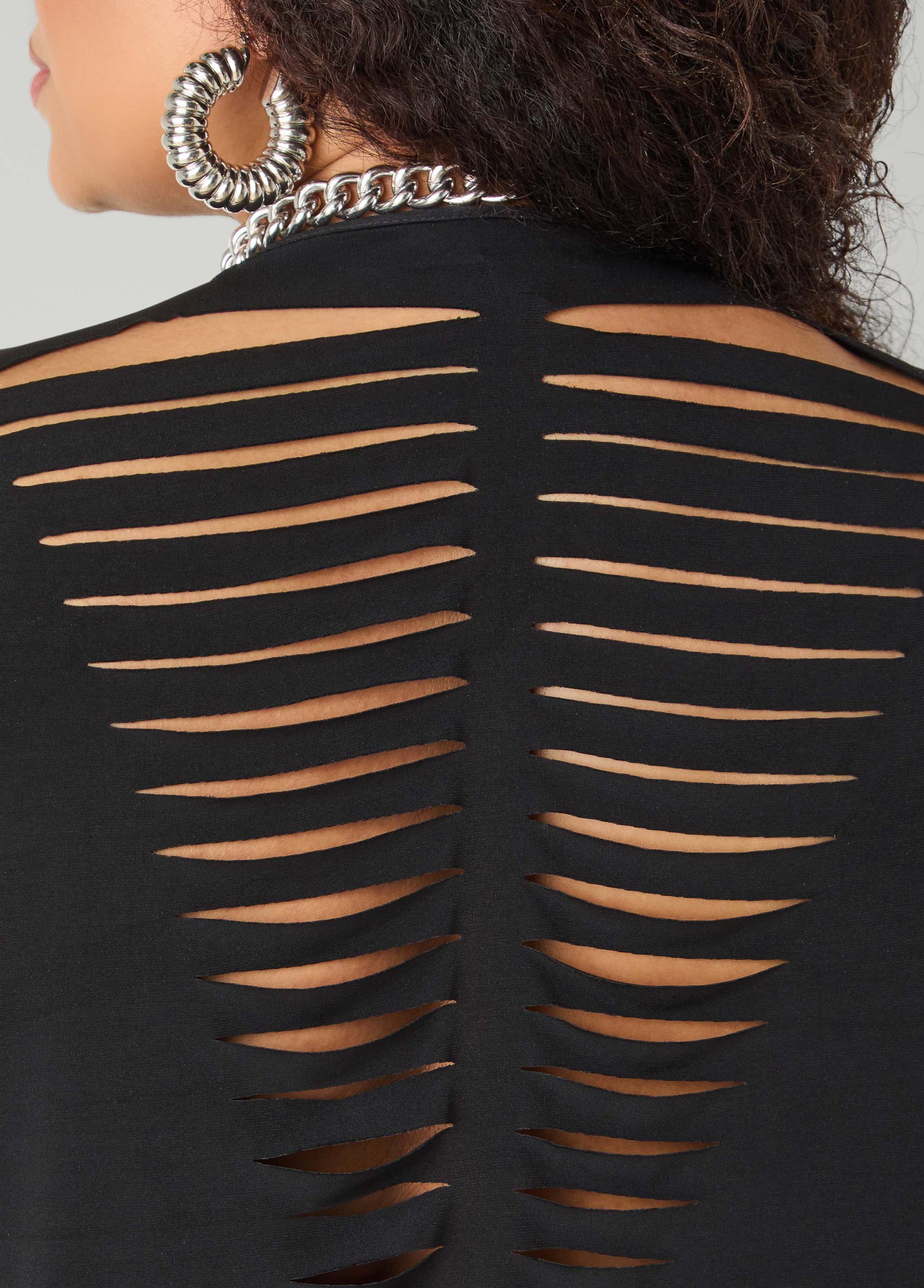 Ashley Stewart Laser Cut Top White