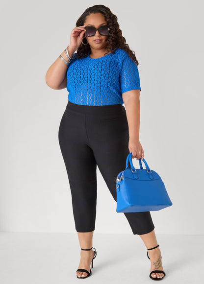 Ashley Stewart Floral Mesh Tee Confetti