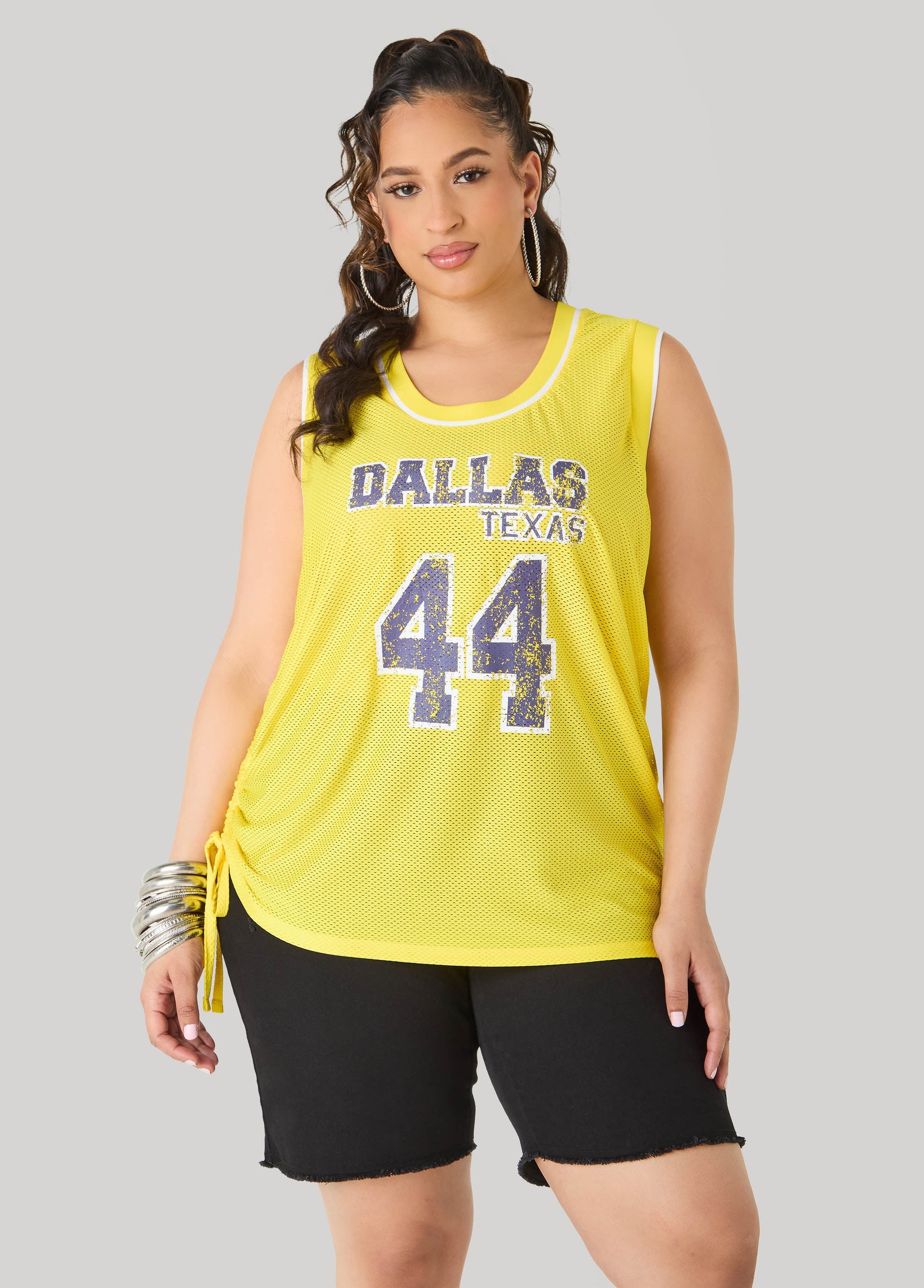Ashley Stewart Drawstring Basketball Jersey Orange