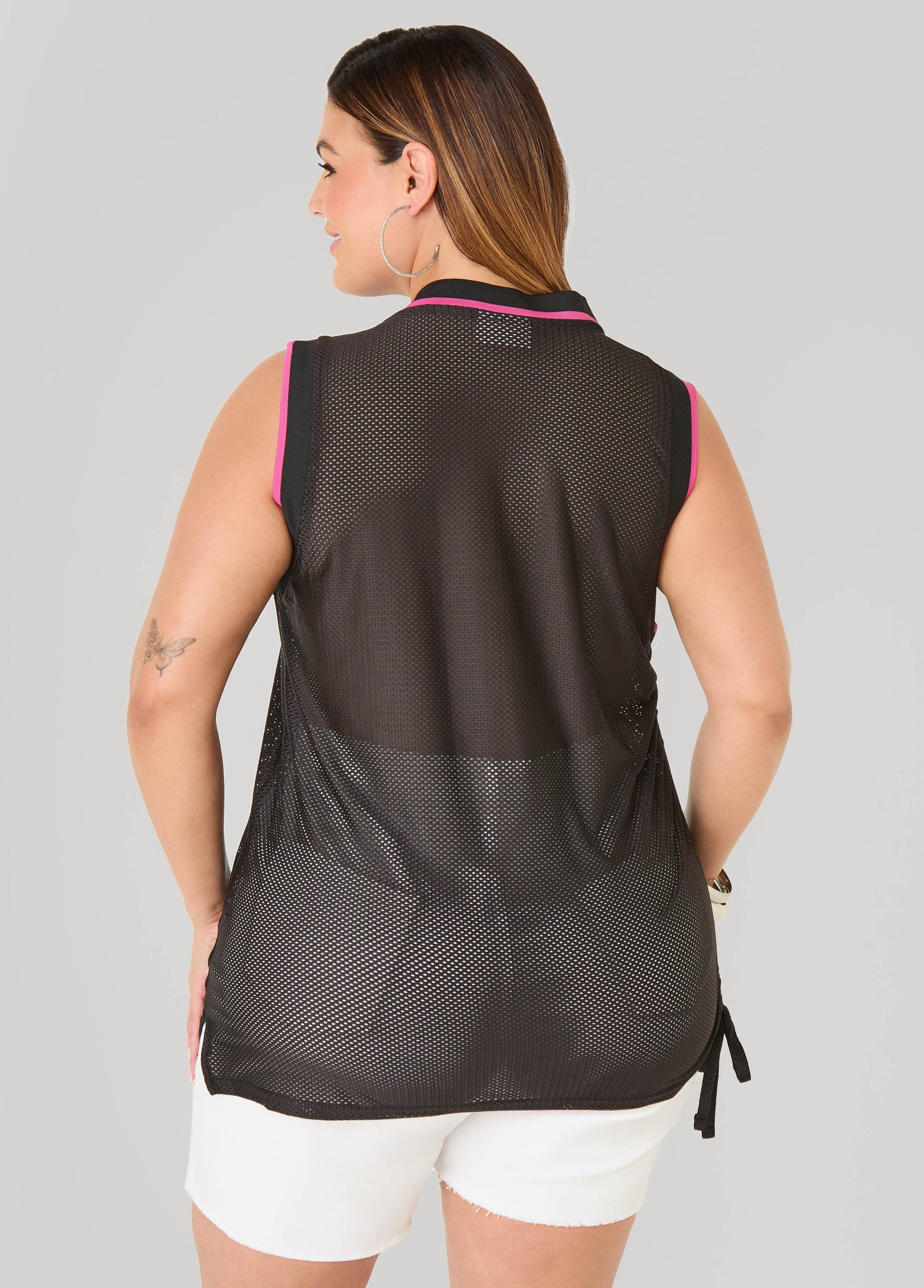 Ashley Stewart Drawstring Basketball Jersey Orange