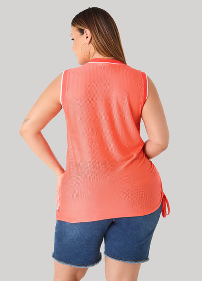 Ashley Stewart Drawstring Basketball Jersey Orange
