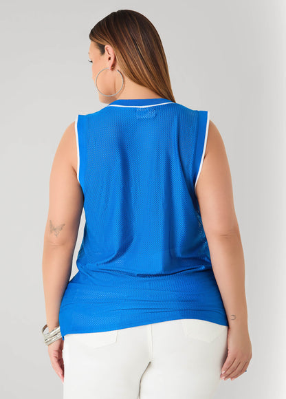 Ashley Stewart Drawstring Basketball Jersey Orange