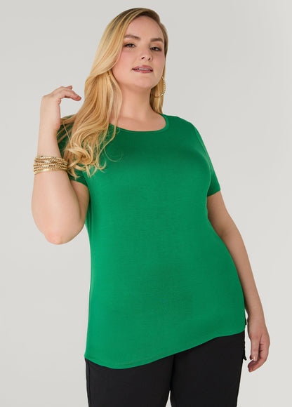 Ashley Stewart The Basic Crewneck Tee Macaw Green