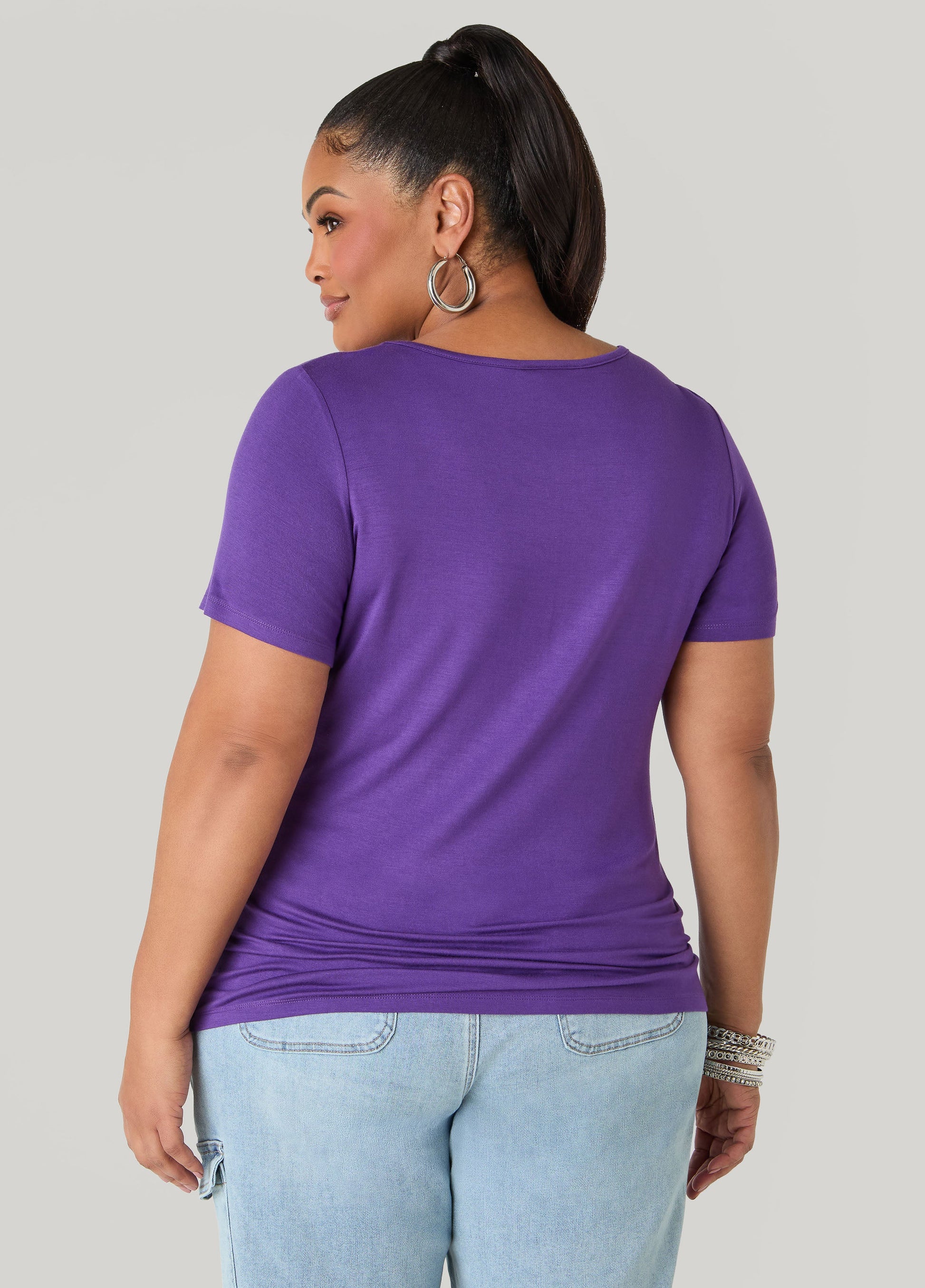 Ashley Stewart The Basic Crewneck Tee Macaw Green
