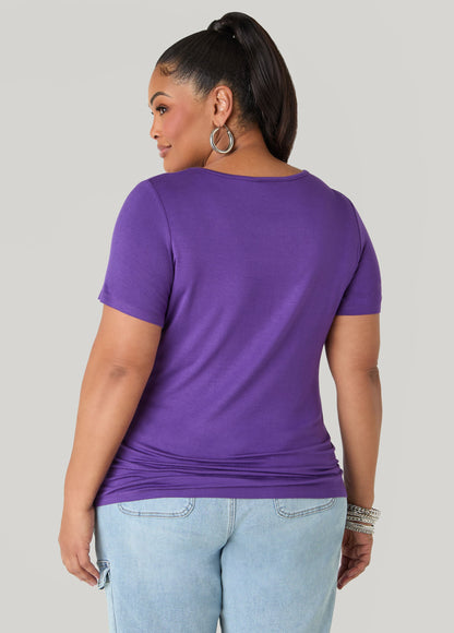 Ashley Stewart The Basic Crewneck Tee Macaw Green