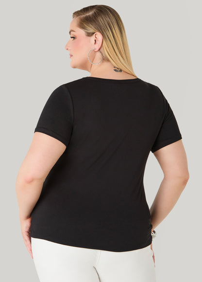Ashley Stewart Just Be Jealous Crystal Tee Black