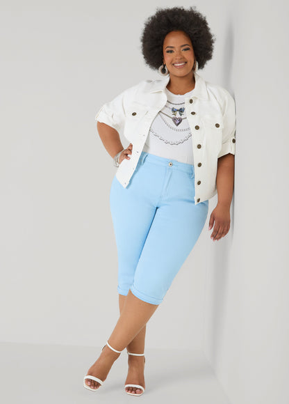 Ashley Stewart Necklace Graphic Tee White