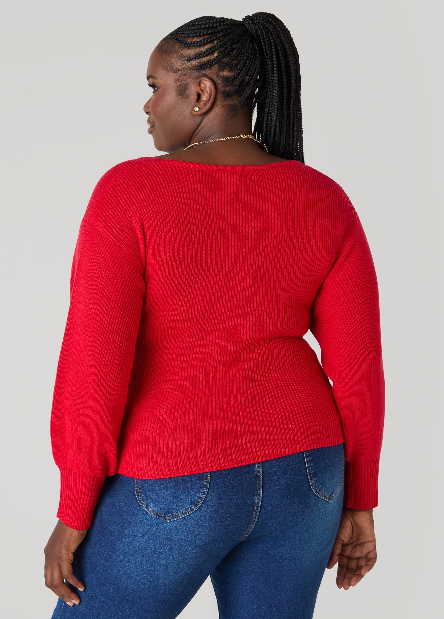 Ashley Stewart Crisscross Sweater Black