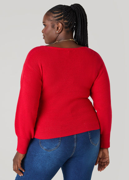 Ashley Stewart Crisscross Sweater Black