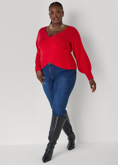 Ashley Stewart Crisscross Sweater Black