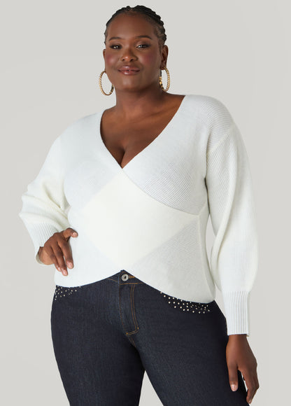 Ashley Stewart Crisscross Sweater Black